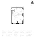 Планировка 2-комнатной квартиры, 53,1 м2