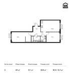 Планировка 2-комнатной квартиры, 69 м2