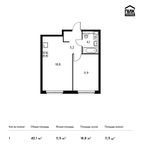 Планировка 1-комнатной квартиры, 40,1 м2