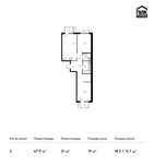 Планировка 2-комнатной квартиры, 67,9 м2