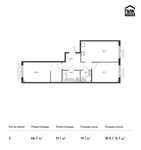 Планировка 2-комнатной квартиры, 66,7 м2