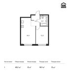 Планировка 1-комнатной квартиры, 40,2 м2