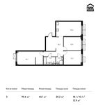 Планировка 3-комнатной квартиры, 90,6 м2