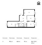 Планировка 3-комнатной квартиры, 90,2 м2