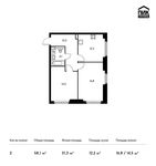 Планировка 2-комнатной квартиры, 58,1 м2