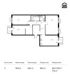 Планировка 3-комнатной квартиры, 112,9 м2