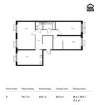 Планировка 3-комнатной квартиры, 116,7 м2