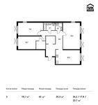 Планировка 3-комнатной квартиры, 115,1 м2
