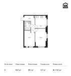 Планировка 2-комнатной квартиры, 53,1 м2