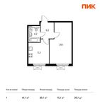 Планировка 1-комнатной квартиры, 41,1 м2