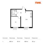 Планировка 1-комнатной квартиры, 45,5 м2