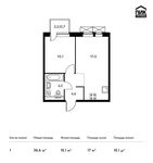 Планировка 1-комнатной квартиры, 36,6 м2