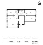 Планировка 4-комнатной квартиры, 110,6 м2