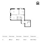 Планировка 2-комнатной квартиры, 68,3 м2