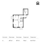 Планировка 2-комнатной квартиры, 67,7 м2