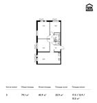 Планировка 3-комнатной квартиры, 79,1 м2