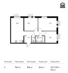 Планировка 3-комнатной квартиры, 78,6 м2