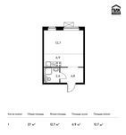 Планировка квартиры студии, 27 м2