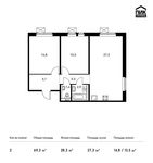 Планировка 2-комнатной квартиры, 69,3 м2