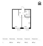 Планировка 1-комнатной квартиры, 35,8 м2