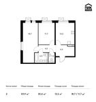 Планировка 2-комнатной квартиры, 59,9 м2