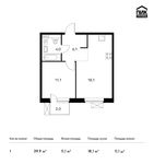 Планировка 1-комнатной квартиры, 39,9 м2