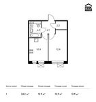 Планировка 1-комнатной квартиры, 34,2 м2