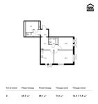 Планировка 2-комнатной квартиры, 68,3 м2