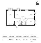 Планировка 3-комнатной квартиры, 78,5 м2