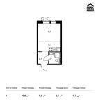 Планировка квартиры студии, 19,8 м2