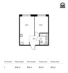 Планировка 1-комнатной квартиры, 35,8 м2