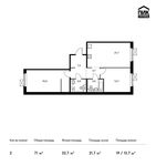 Планировка 2-комнатной квартиры, 71 м2