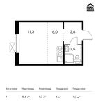 Планировка квартиры студии, 23,6 м2