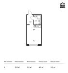 Планировка квартиры студии, 22,1 м2