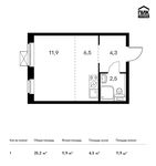 Планировка квартиры студии, 25,2 м2