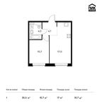Планировка 1-комнатной квартиры, 35,5 м2