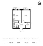 Планировка 1-комнатной квартиры, 33,7 м2
