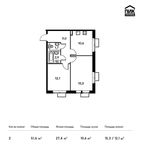 Планировка 2-комнатной квартиры, 51,6 м2