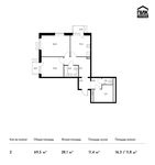 Планировка 2-комнатной квартиры, 69,5 м2