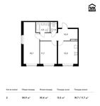 Планировка 2-комнатной квартиры, 58,9 м2