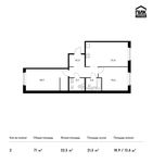 Планировка 2-комнатной квартиры, 71 м2