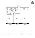 Планировка 2-комнатной квартиры, 55,1 м2