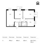 Планировка 3-комнатной квартиры, 79,8 м2