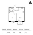 Планировка 1-комнатной квартиры, 39,9 м2
