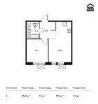 Планировка 1-комнатной квартиры, 39,3 м2