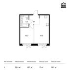 Планировка 1-комнатной квартиры, 35,8 м2