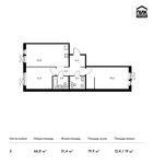 Планировка 2-комнатной квартиры, 66,8 м2
