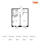 Планировка 1-комнатной квартиры, 34,2 м2