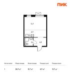 Планировка квартиры студии, 26,9 м2
