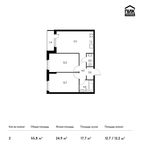 Планировка 2-комнатной квартиры, 55,7 м2